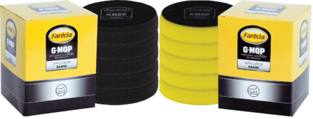 Farecla 3" Twin Pack G MOP BLACK FINISHING FOAM (5) and G MOP YELLOW COMPOUNDING FOAM (5)