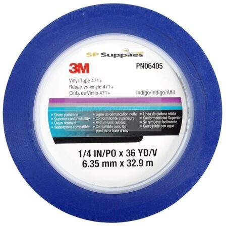 3M™ Vinyl Tape 471+, Indigo, 6 mm x 32 m, 0.14 mm, 06405