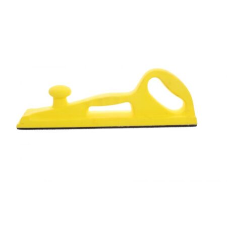 A rigid long bed sander with two grip handles that can be used to sand large areas quickly and with pressure. Great for sanding large flat areas quickly. Can be used in automotive, marine, industrial, construction and decorative applications. A thin slit at the front of the sander for you to tuck the abrasive sheet into.